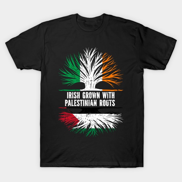 Irish Grown With Palestinian Roots Ireland Flag T-Shirt by silvercoin